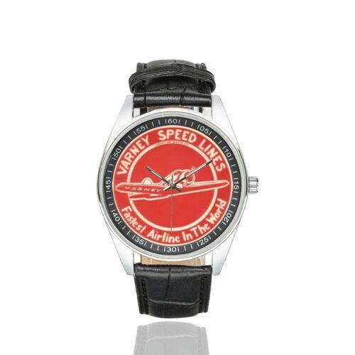 Varney Continental Vintage Logo Casual Faux Leather Strap Watch Alternative view of Varney Continental Vintage Logo Casual Faux Leather Strap Watch