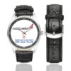 Turkish Airlines Logo Casual Faux Leather Strap Watch