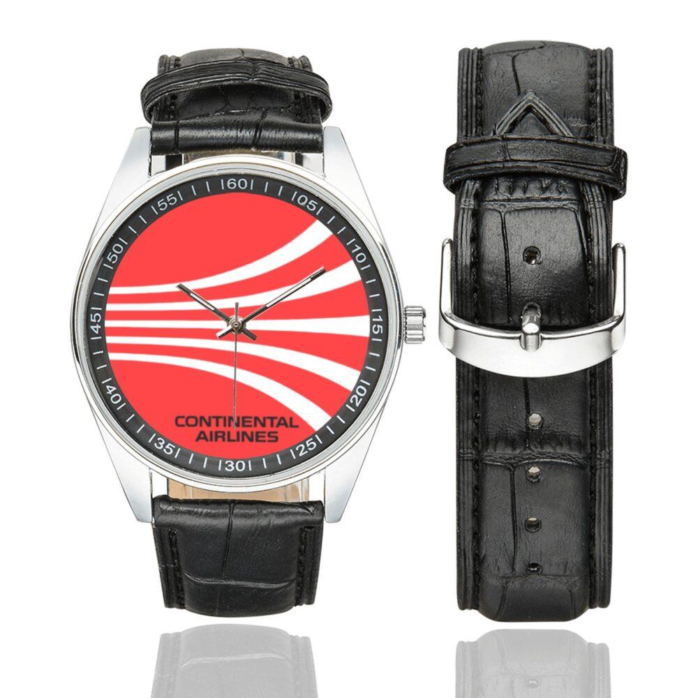 Continental 1967 Vintage Logo Casual Faux Leather Strap Watch