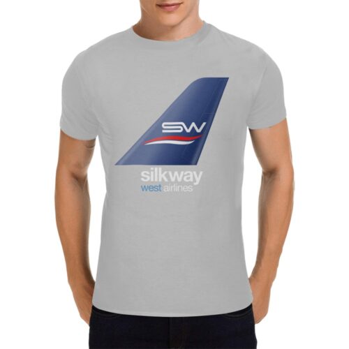 Silk Way West Airlines Men's T-Shirt in USA Size Alternative view of Silk Way West Airlines Men's T-Shirt in USA Size