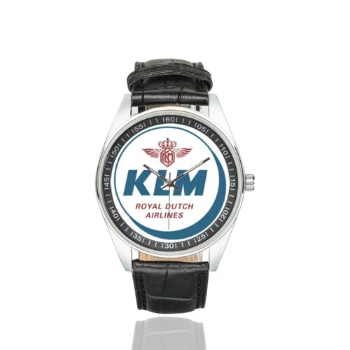KLM 1950 Vintage Logo Casual Faux Leather Strap Watch Alternative view of KLM 1950 Vintage Logo Casual Faux Leather Strap Watch
