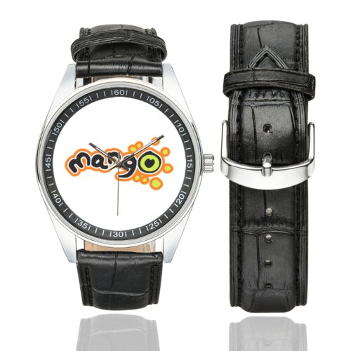 Mango Airlines Logo 2 Casual Faux Leather Strap Watch
