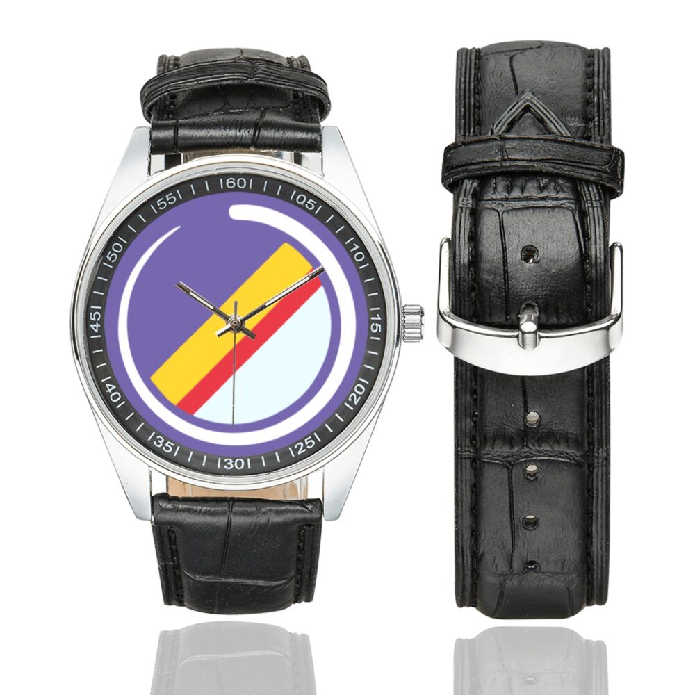 Flybe Airlines Logo Casual Faux Leather Strap Watch