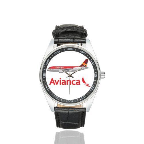 Avianca Logo Casual Faux Leather Strap Watch Alternative view of Avianca Logo Casual Faux Leather Strap Watch