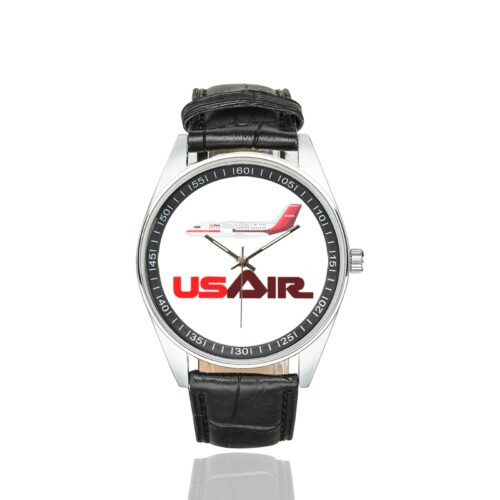 US Air Vintage Logo Casual Faux Leather Strap Watch Alternative view of US Air Vintage Logo Casual Faux Leather Strap Watch