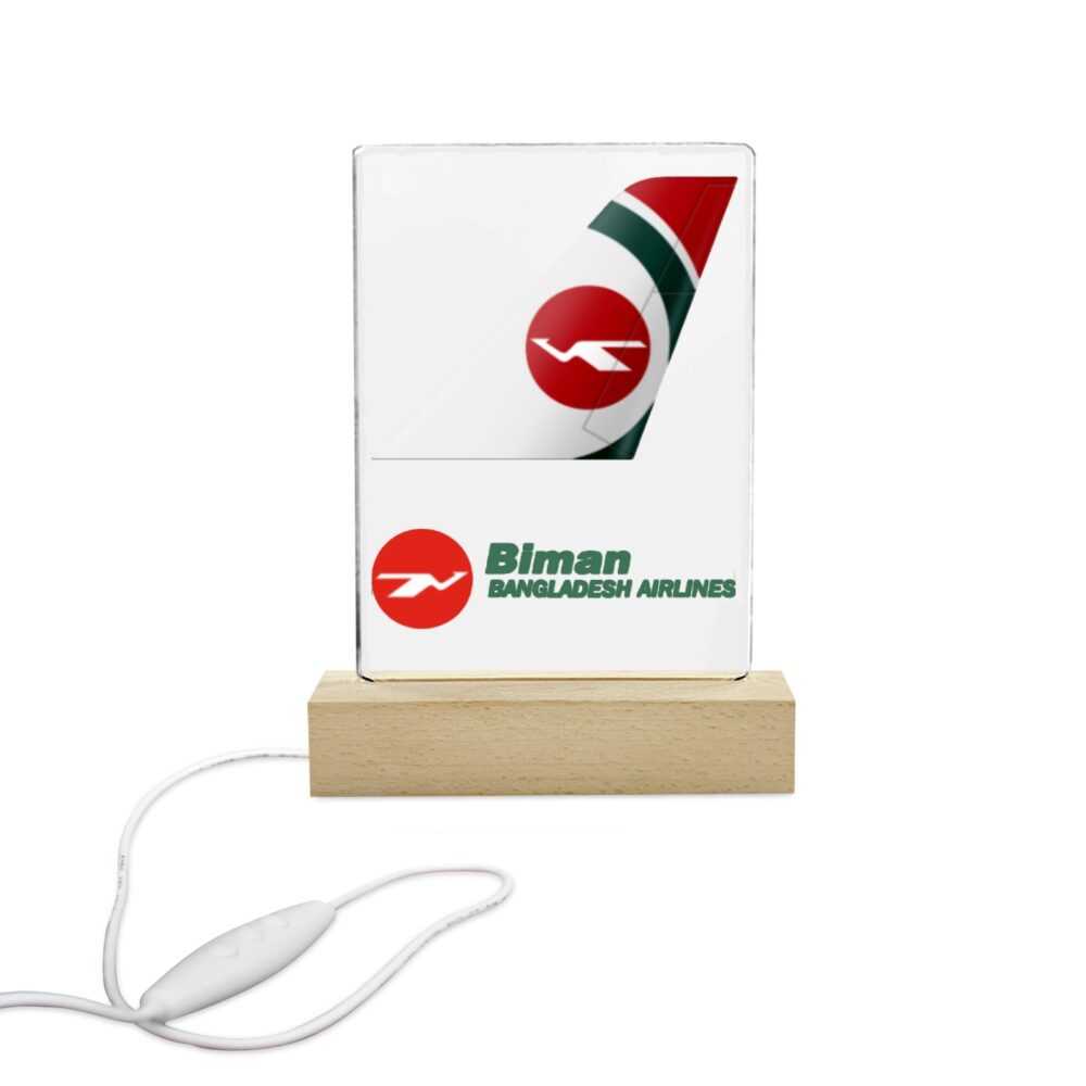 Biman Bengladesh Airlines Acrylic Print with Dynamic 7-Color Lighting