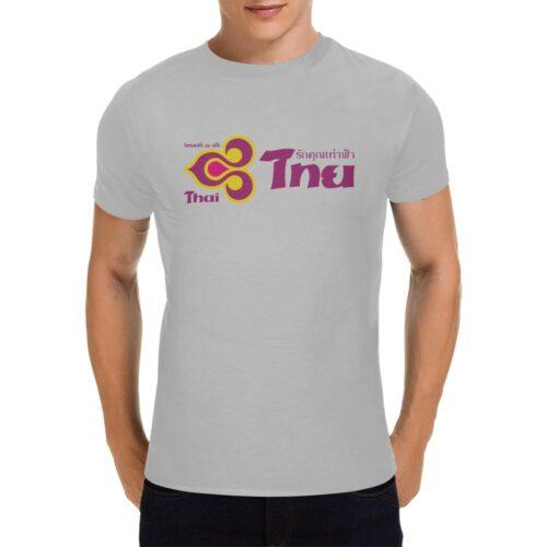 Thaï Airways International Old Colors Thaï Script Men's T-Shirt in USA Size Alternative view of Thaï Airways International Old Colors Thaï Script Men's T-Shirt in USA Size