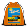 Vintage Aeroflot Poster Large Orange Drawstring Bag