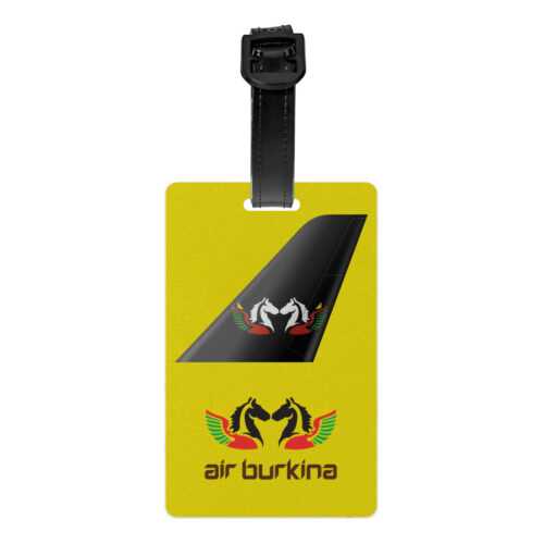 Air Burkina Airlines Black Tail Logo PVC Luggage Tag Alternative view of Air Burkina Airlines Black Tail Logo PVC Luggage Tag