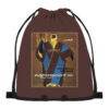 Vintage Aeroflot Poster Large Brown Drawstring Bag