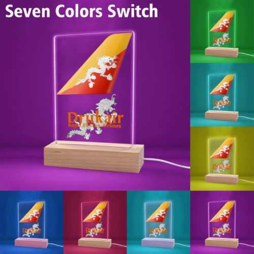 Drukair Royal Bhutan Airlines Acrylic Print with Dynamic 7-Color Lighting Alternative view of Drukair Royal Bhutan Airlines Acrylic Print with Dynamic 7-Color Lighting