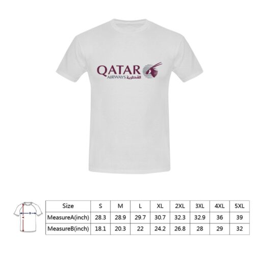 Qatar Airways Horizontal Logo Aviation Airline Tee, white