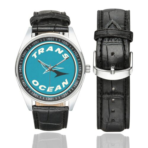 Trans ocean Men's Casual Leather Strap Watch.
