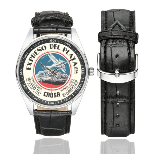 Expresso del plata Men's Casual Leather Strap Watch(Model 211)
