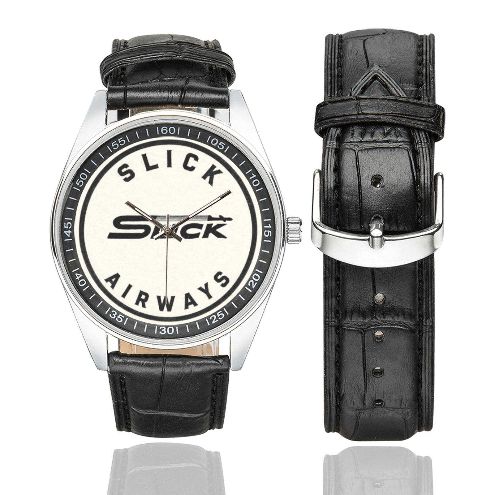 slick airways Men's Casual Leather Strap Watch. slick airways Men's Casual Leather Strap Watch.