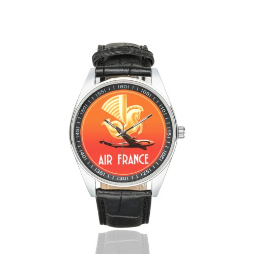 Alternative view of Air France vintage 04 Men's Casual Leather Strap Watch(Model 211)