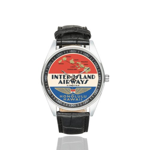 Alternative view of inter islands airways Men's Casual Leather Strap Watch(Model 211)