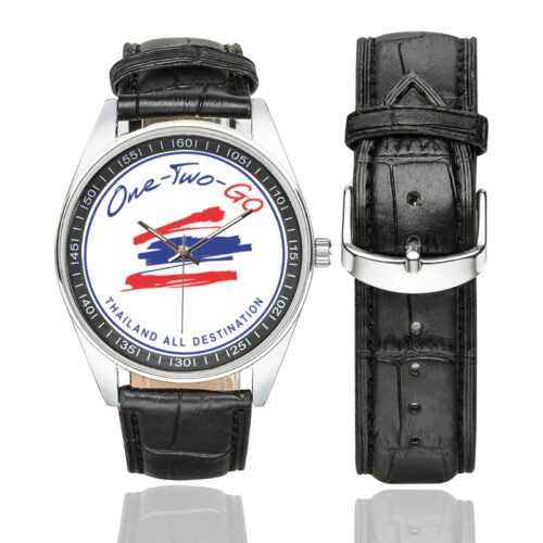 One-two-go Men's Casual Leather Strap Watch.
