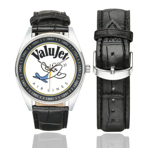 Valujet Men's Casual Leather Strap Watch.