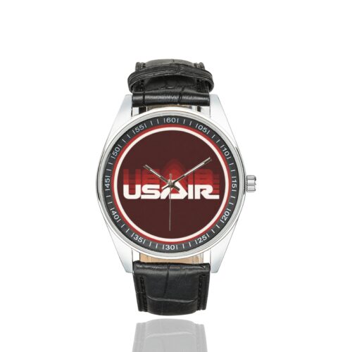 Alternative view of USair Men's Casual Leather Strap Watch.