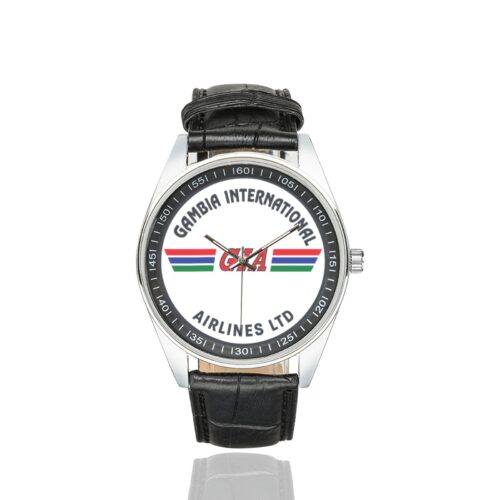 Alternative view of Gambia international airlines Men's Casual Leather Strap Watch.