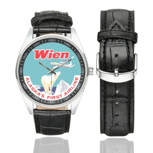 wien alaska Men's Casual Leather Strap Watch(Model 211)