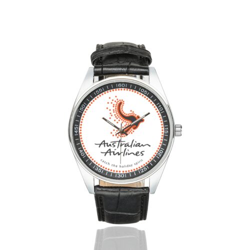 Alternative view of Australian airlines Men's Casual Leather Strap Watch.