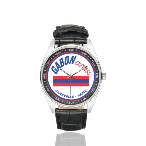 Alternative view of Gabon express Men's Casual Leather Strap Watch.
