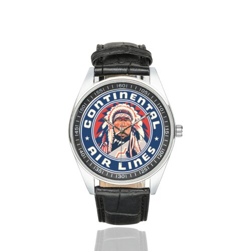 Alternative view of Continental Airlines Vintage 03 Men's Casual Leather Strap Watch(Model 211)