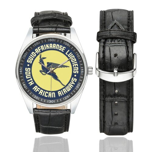 South african airways Men's Casual Leather Strap Watch.