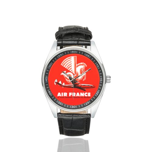 Alternative view of AF 6 Men's Casual Leather Strap Watch.