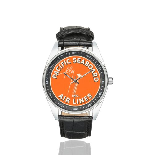 Alternative view of Pacific seaboard Men's Casual Leather Strap Watch.