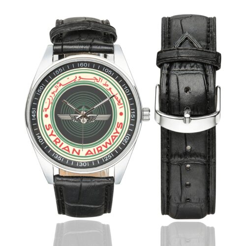 syrian airways Men's Casual Leather Strap Watch(Model 211)