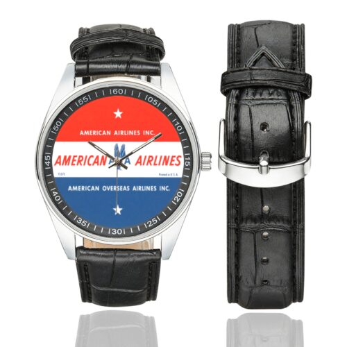 AAirlines747484 Men's Casual Leather Strap Watch(Model 211)