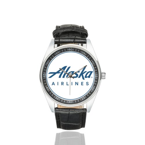 Alternative view of alaska airlines 01 Men's Casual Leather Strap Watch.