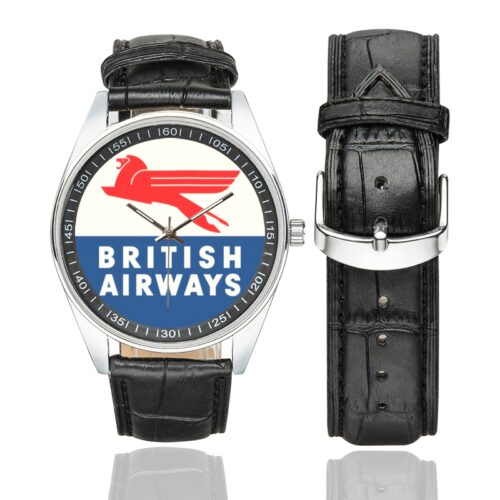British-Airways 484818514 Men's Casual Leather Strap Watch. British-Airways 484818514 Men's Casual Leather Strap Watch.