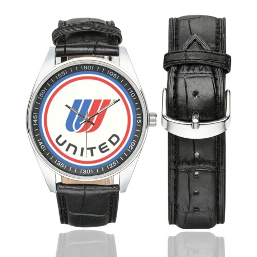 United 01 Men's Casual Leather Strap Watch.