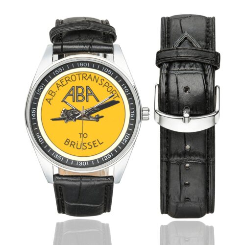 ABA brussel Men's Casual Leather Strap Watch.
