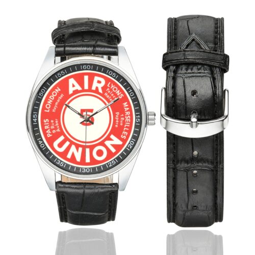 air union Men's Casual Leather Strap Watch.