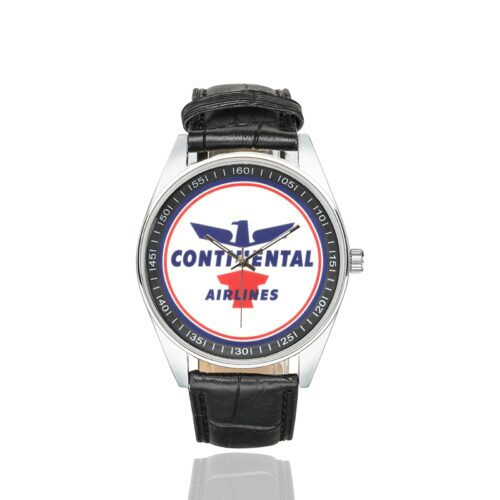 Alternative view of Continental Airlines Vintage 03 Men's Casual Leather Strap Watch(Model 211)