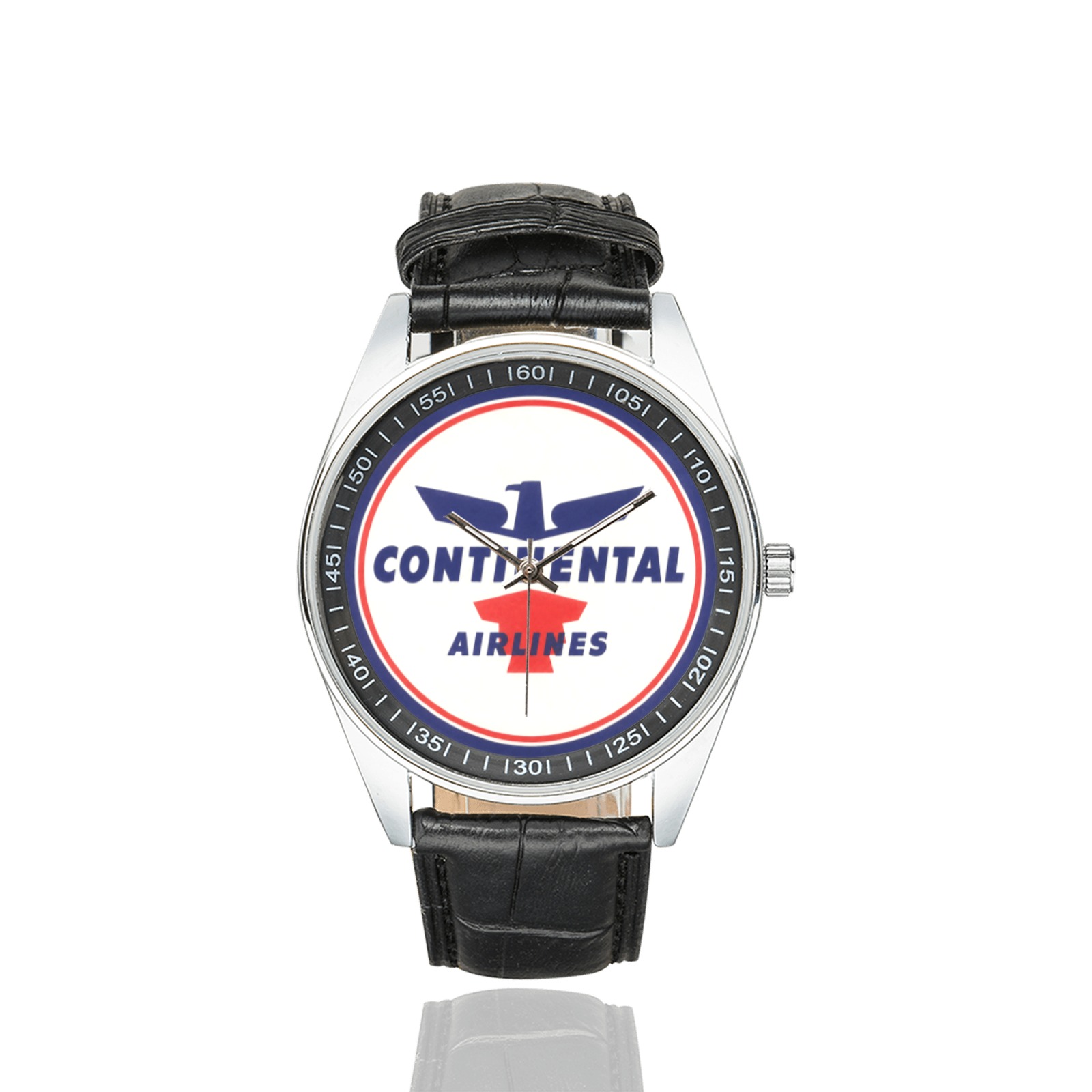 Continental Airlines Vintage 03 Men's Casual Leather Strap Watch. Continental Airlines Vintage 03 Men's Casual Leather Strap Watch. - Image 2