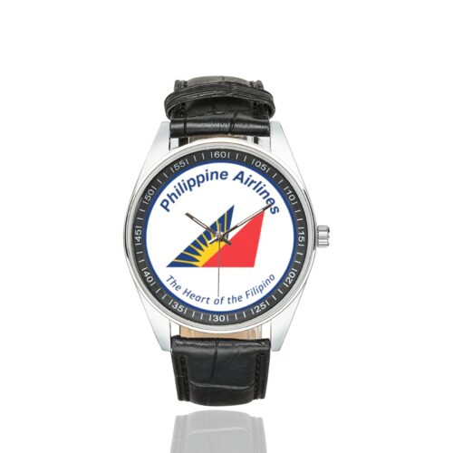 Alternative view of philippine airline Men's Casual Leather Strap Watch.
