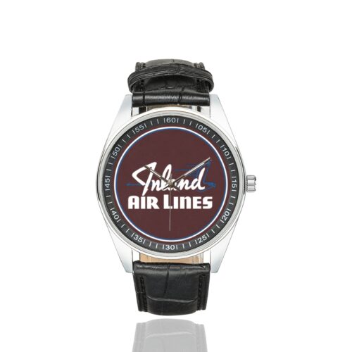 Alternative view of Inland air lines Men's Casual Leather Strap Watch.