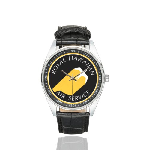 Alternative view of Royal Hawaiian Air Service Men's Casual Leather Strap Watch.