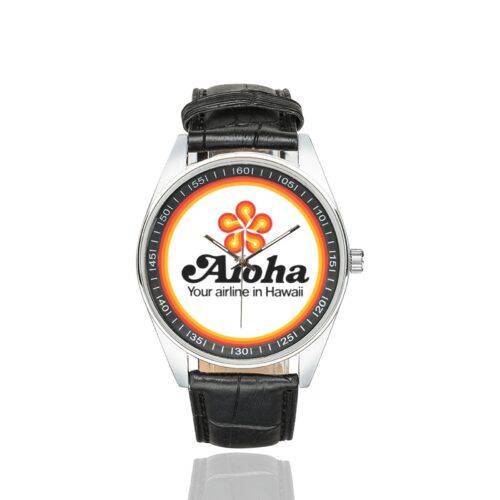 Alternative view of aloha 79-89 Men's Casual Leather Strap Watch.