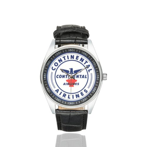 Alternative view of Continental Airlines Vintage 02 Men's Casual Leather Strap Watch(Model 211)