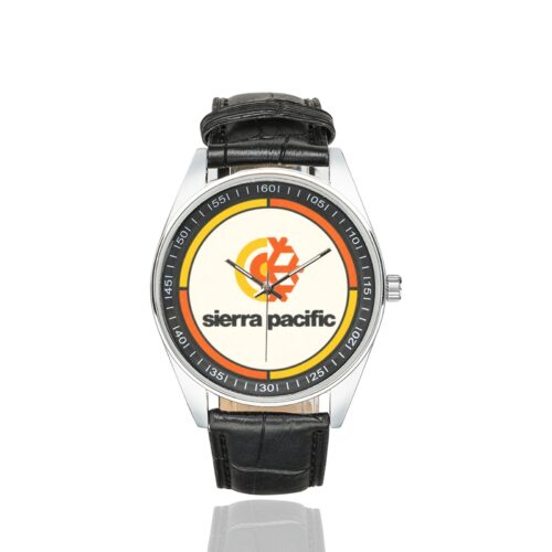 Alternative view of siera pacific Men's Casual Leather Strap Watch.
