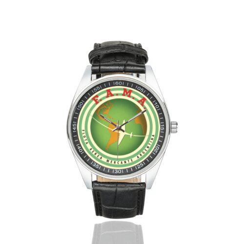 Alternative view of FAMA Men's Casual Leather Strap Watch.