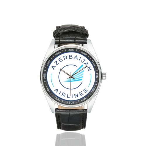 Alternative view of azerbaidjan airlines 01 Men's Casual Leather Strap Watch.