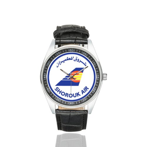 Alternative view of Shorouk Air Men's Casual Leather Strap Watch.